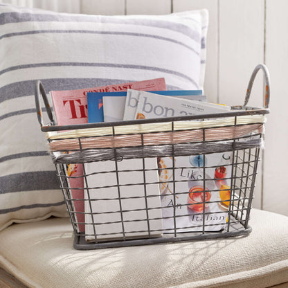 Red Heart Craft Woven Wire Basket Craft Basket made in Red Heart Soft Yarn