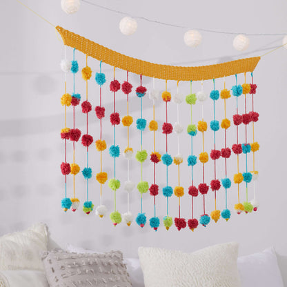 Red Heart Pompom Storage Basket Craft Basket made in Red Heart Pomp-a-Doodle Yarn