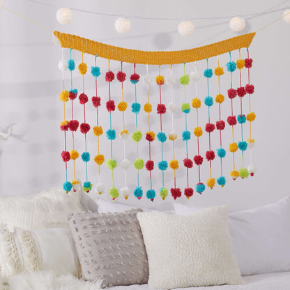 Red Heart Pompom Storage Basket Craft Basket made in Red Heart Pomp-a-Doodle Yarn