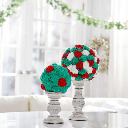 Red Heart Crafty Festive Christmas Balls Craft Christmas Décor made in Red Heart Pomp-a-Doodle Yarn