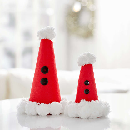 Red Heart Crafty Santa Gnomes Craft Gnomes made in Red Heart Pomp-a-Doodle Yarn