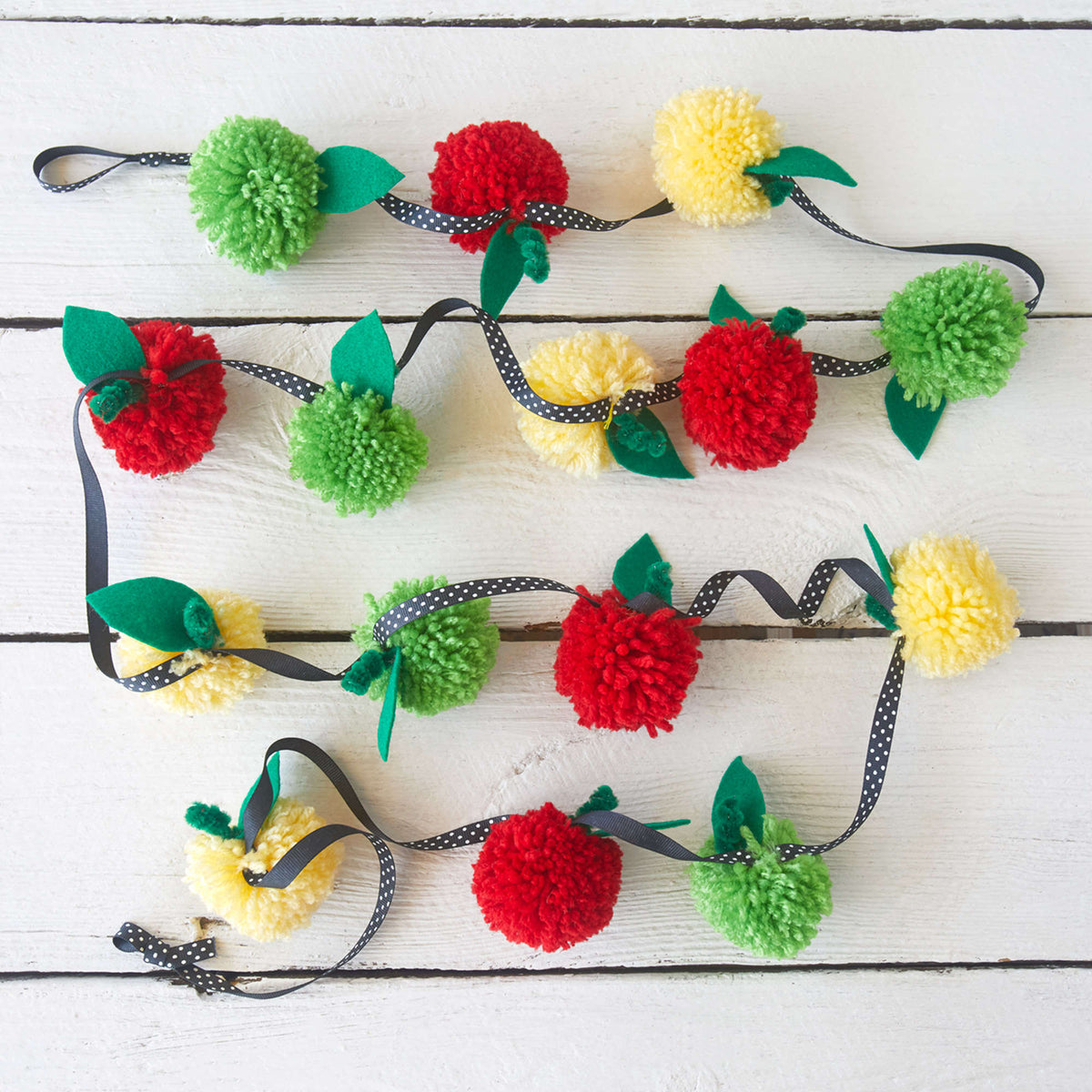 Craft Garland made in Red Heart Super Saver Yarn