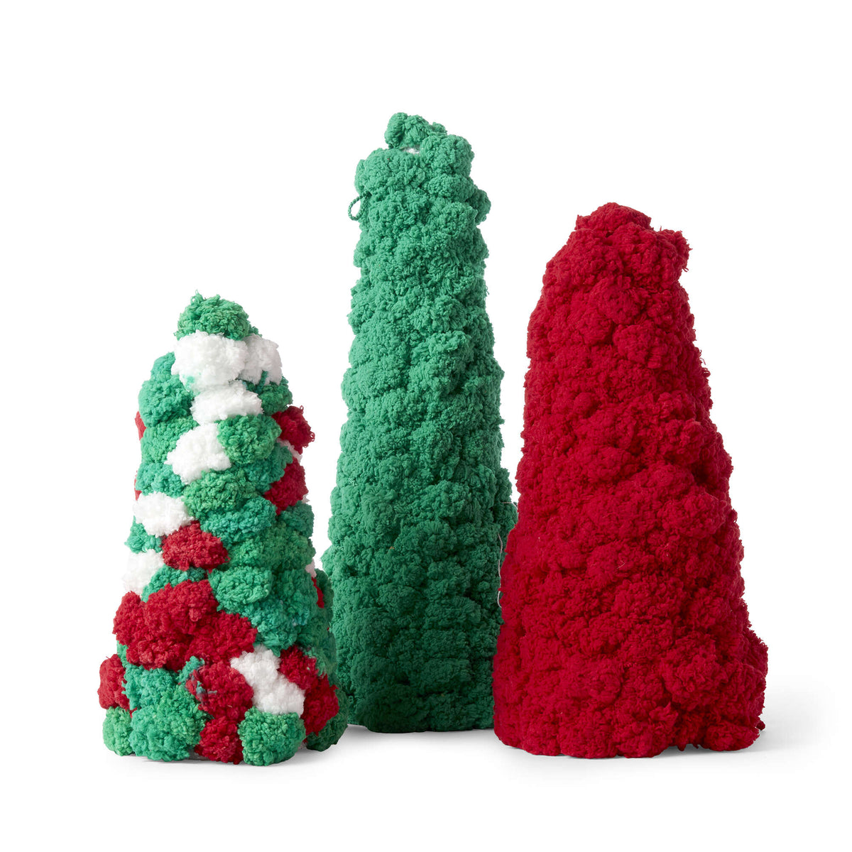 Craft Holiday Décor made in Red Heart Pomp-a-Doodle Yarn