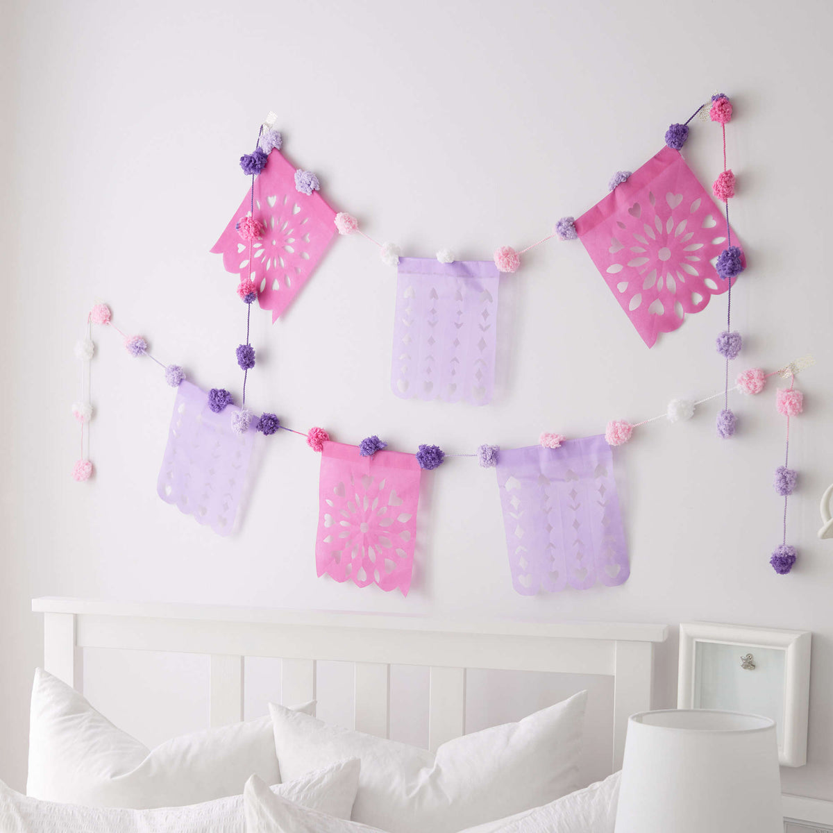 Craft Banner made in Red Heart Pomp-a-Doodle Yarn