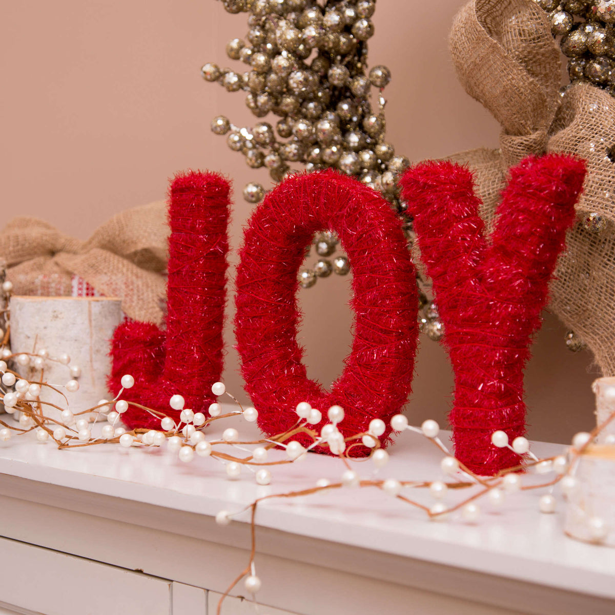 Craft Letters made in Red Heart Scrubby Sparkle Yarn