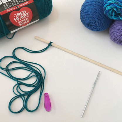 Red Heart Craft Tassel Wall Hanging Craft Hanging made in Red Heart Super Saver Yarn