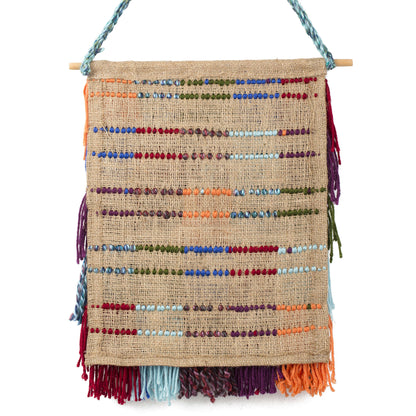 Red Heart Craft Shaggy Chic Wall Hanging Craft Hanging made in Red Heart Soft Yarn