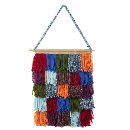 Red Heart Craft Shaggy Chic Wall Hanging Craft Hanging made in Red Heart Soft Yarn