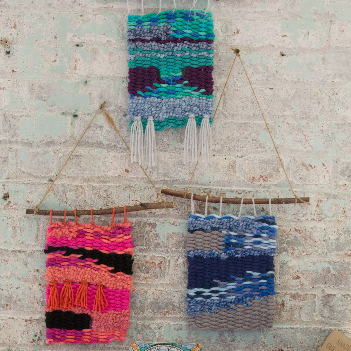 Craft Hanging made in Red Heart Mixology Solids Yarn