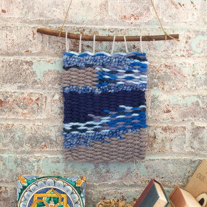 Red Heart Craft Denim Wall Hanging Craft Hanging made in Red Heart Mixology Solids Yarn