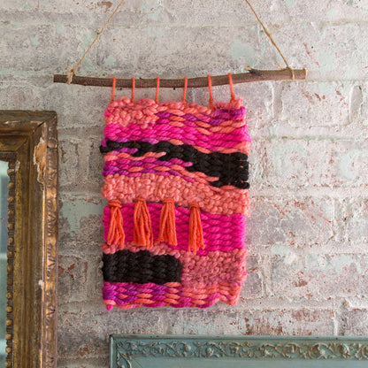 Red Heart Craft Sizzling Wall Hanging Craft Hanging made in Red Heart Mixology Solids Yarn