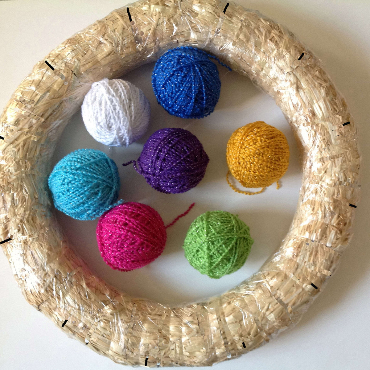 Craft Wreath made in Red Heart Celebration Yarn