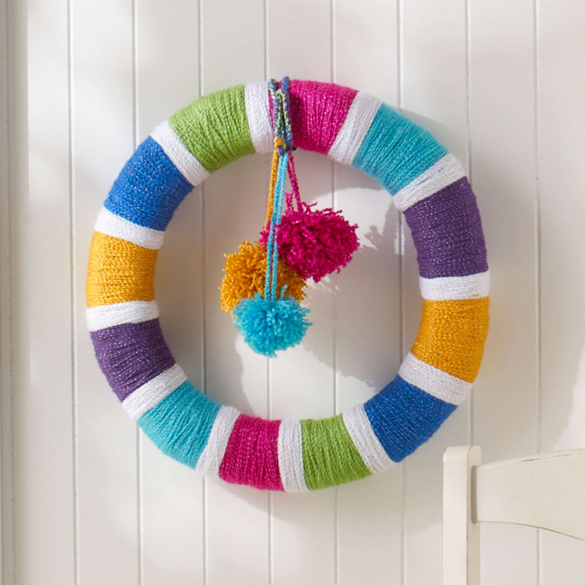 Craft Wreath made in Red Heart Celebration Yarn
