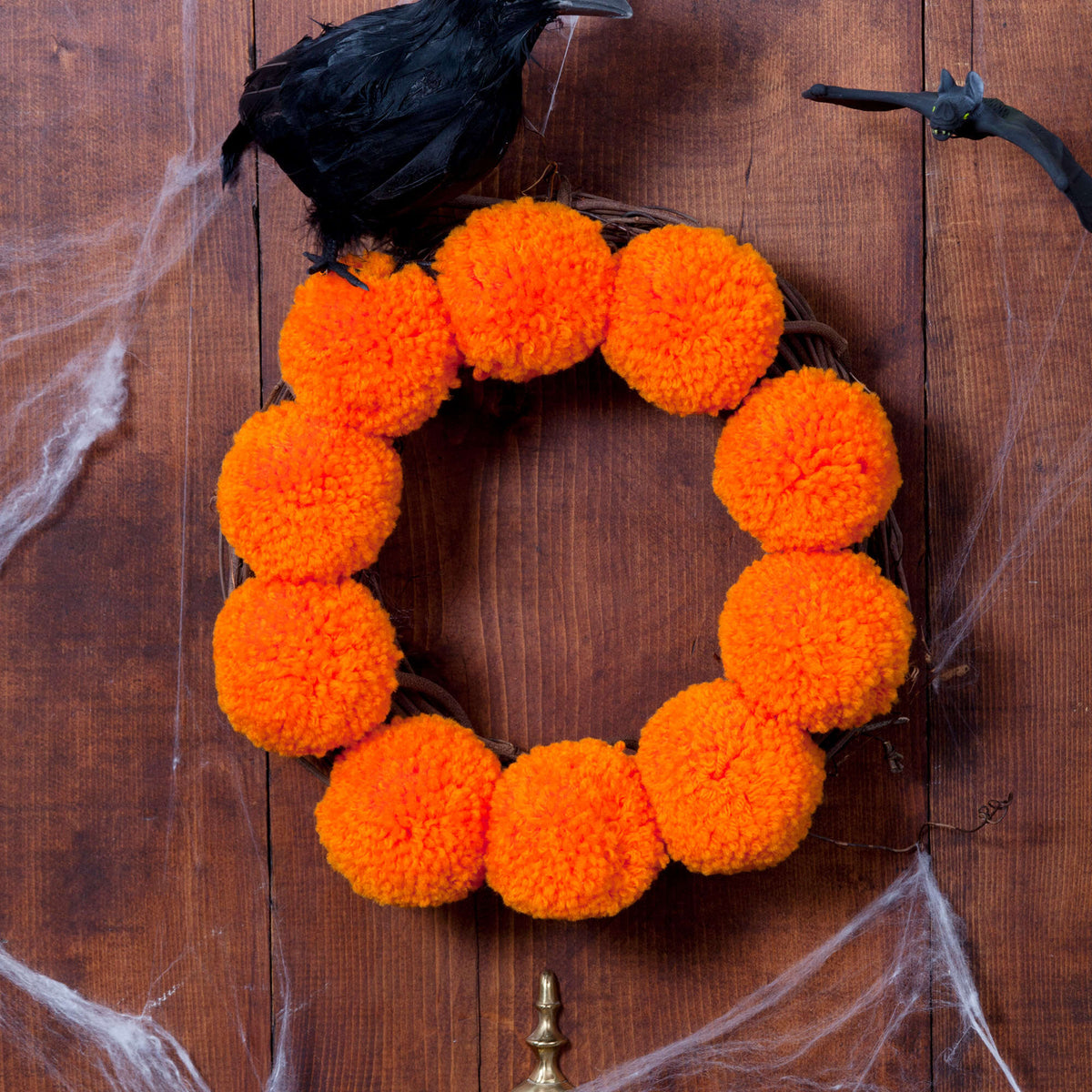 Craft Wreath made in Red Heart Super Saver Yarn