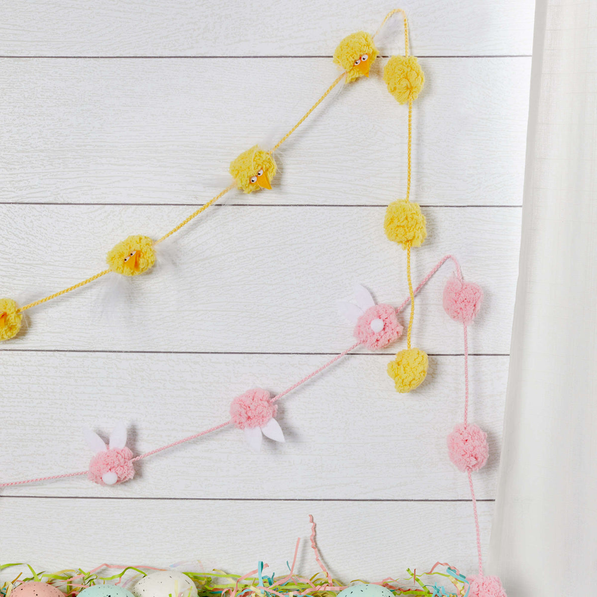 Craft Holiday Décor made in Red Heart Pomp-a-Doodle Yarn