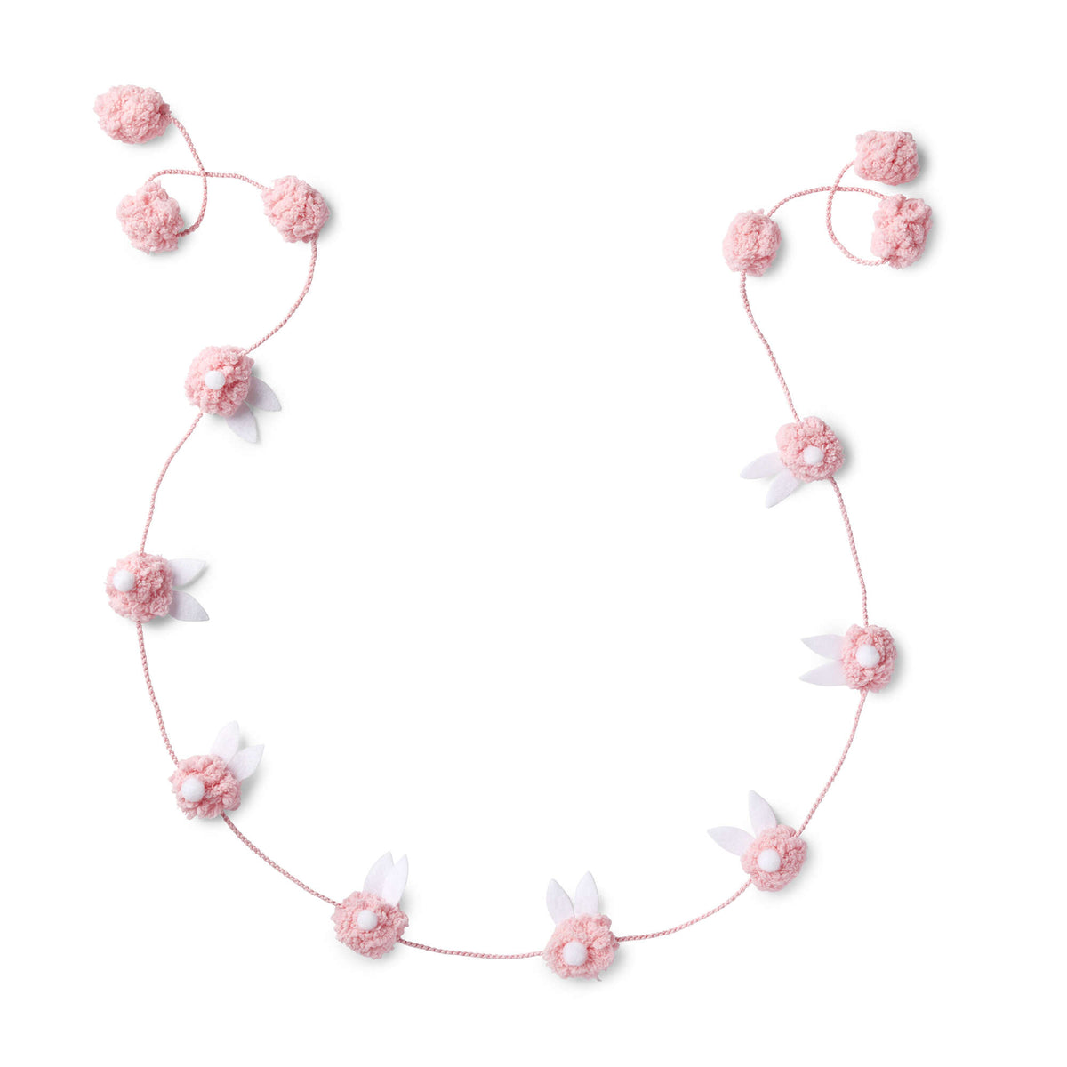 Craft Garland made in Red Heart Pomp-a-Doodle Yarn