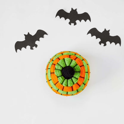 Red Heart Craft Hand Woven Yarn Wrapped Pumpkin Craft Pumpkin made in Red Heart Super Saver Yarn