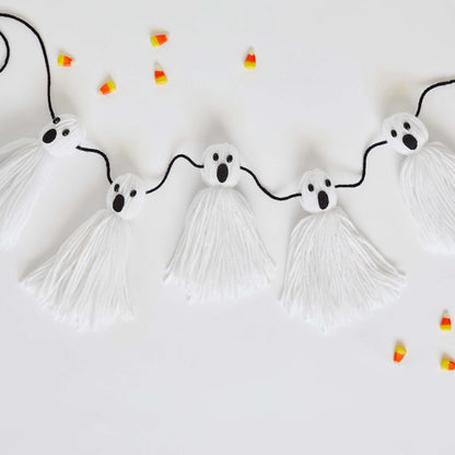 Red Heart Ghost Tassel Garland Craft Garland made in Red Heart Super Saver Yarn