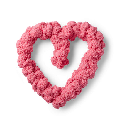 Red Heart Craft Pom-dorable Heart Wreath Craft Wreath made in Red Heart Pomp-a-Doodle Yarn