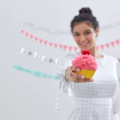 Red Heart Craft Cupcake Pompoms Craft Pompom Craft made in Red Heart With Love Yarn