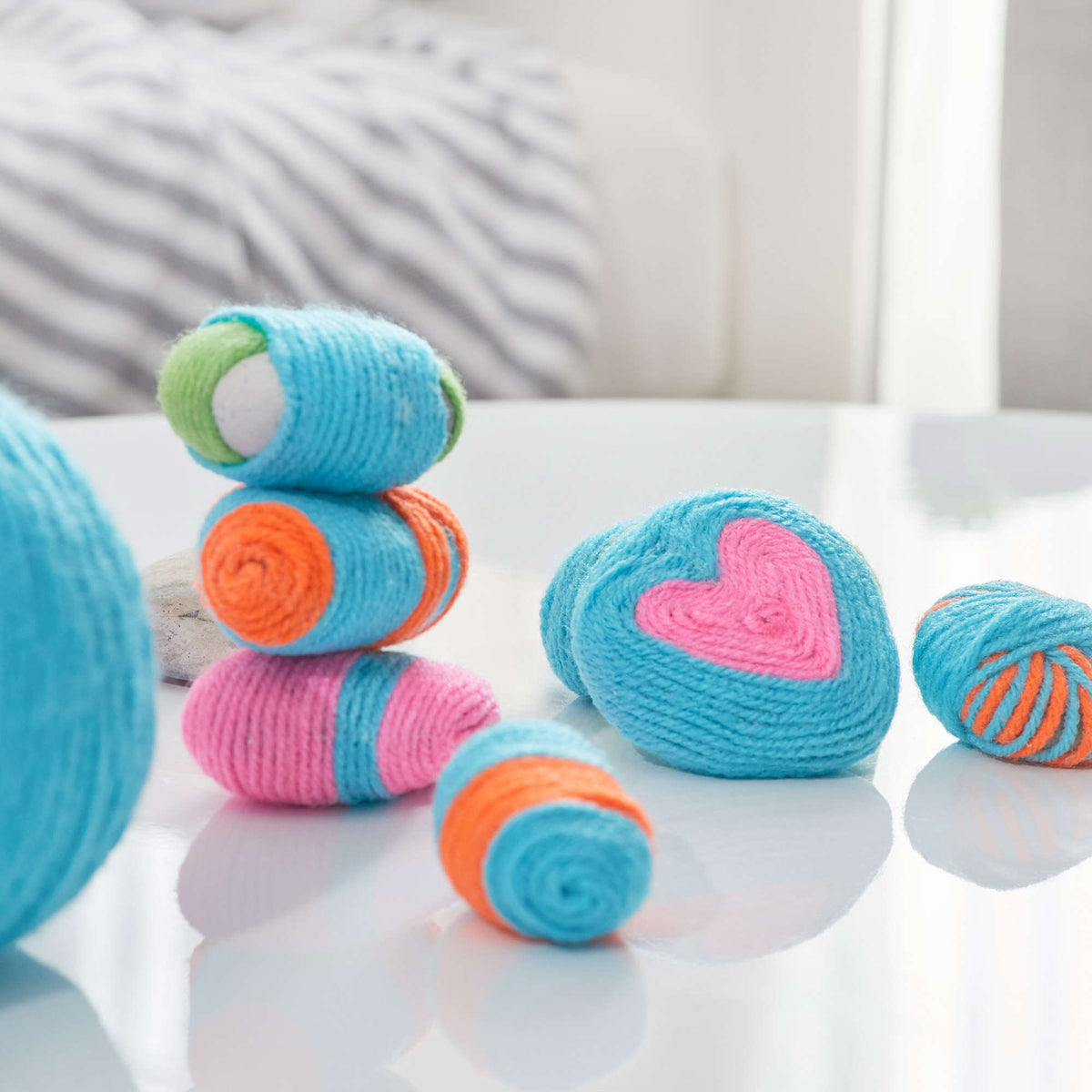 Craft Rocks made in Red Heart Super Saver Yarn