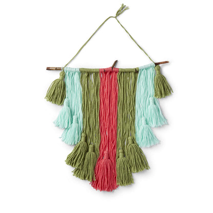 Red Heart Craft Tassel Wall Art Craft Wall Art made in Red Heart With Love Yarn