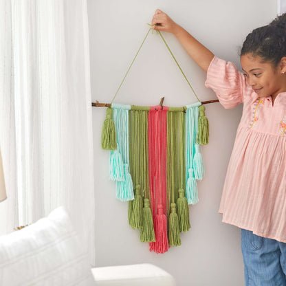 Red Heart Craft Tassel Wall Art Craft Wall Art made in Red Heart With Love Yarn