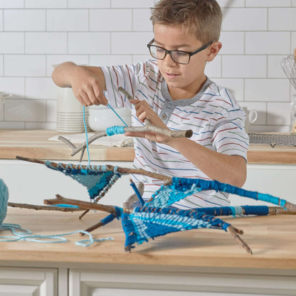 Red Heart Craft Stick Weaving Craft Weaving made in Red Heart With Love Yarn