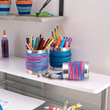 Red Heart Easy Wrap Cans Craft Interior Décor made in Red Heart Super Saver Yarn