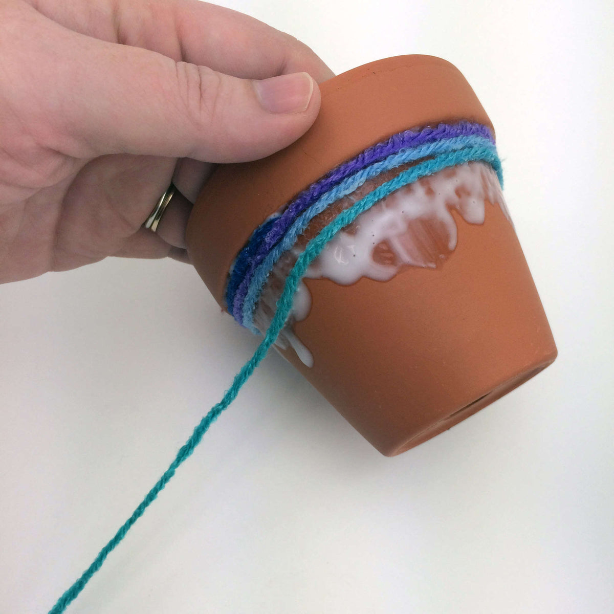 Craft Pots made in Red Heart Super Saver Yarn