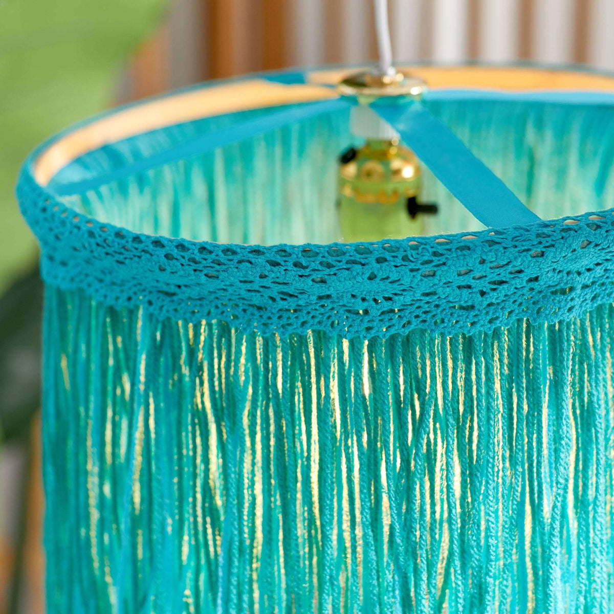 Craft Lampshade Cover made in Red Heart Yarn