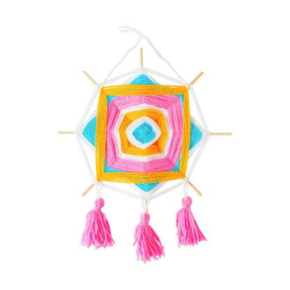 Red Heart Craft Woven Starburst Wall Hanging Craft Wall Hanging made in Red Heart Super Saver yarn