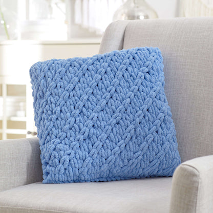 Red Heart Craft Lattice Pillow Craft Pillow made in Red Heart Loop-It Yarn