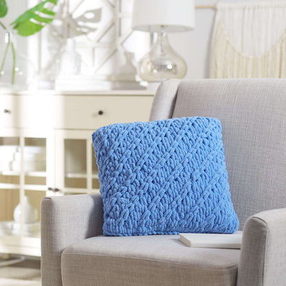 Red Heart Craft Lattice Pillow Craft Pillow made in Red Heart Loop-It Yarn