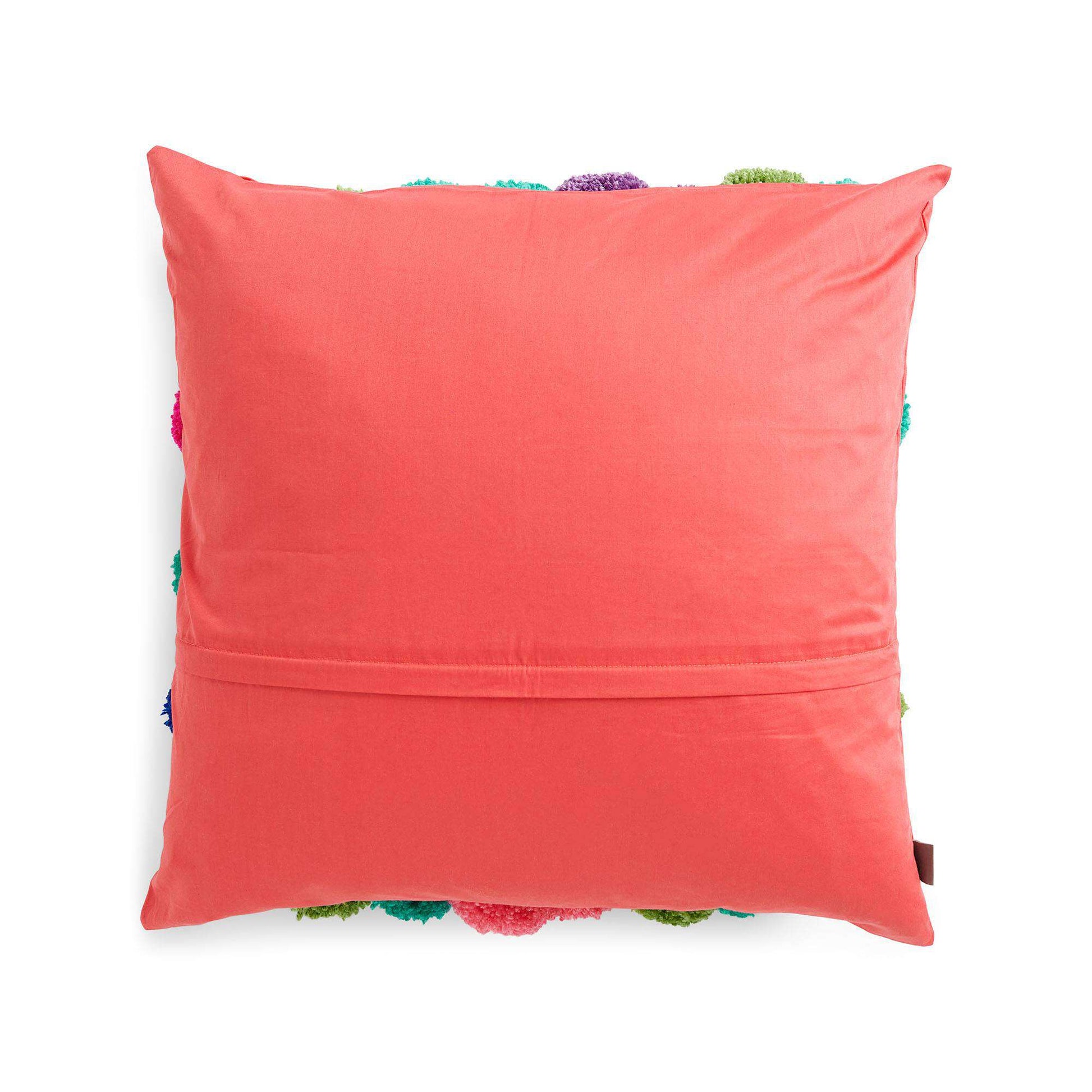 Free Red Heart Craft Pompom Garden Pillow Pattern