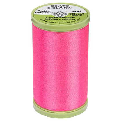 Coats & Clark Machine Embroidery Thread (600 Yards) Neon Pink