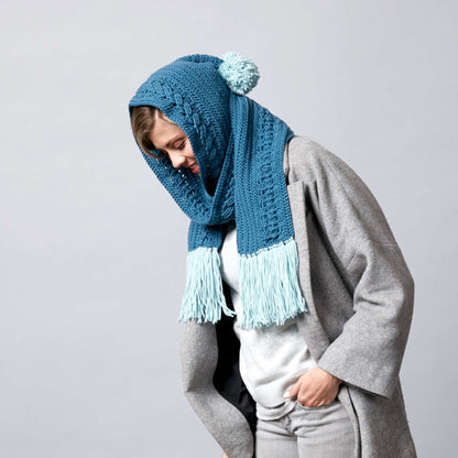 Sugar Bush Hooded Cable Crochet Scarf Crochet Scarf made in Sugar Bush Bold yarn