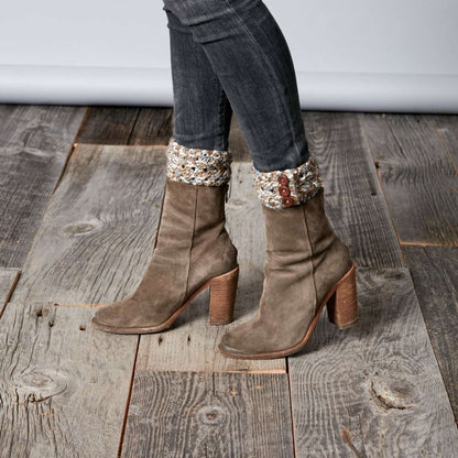 Sugar Bush Crochet Boot Cuffs Knit Accessory made in Sugar Bush Itty-Bitty yarn