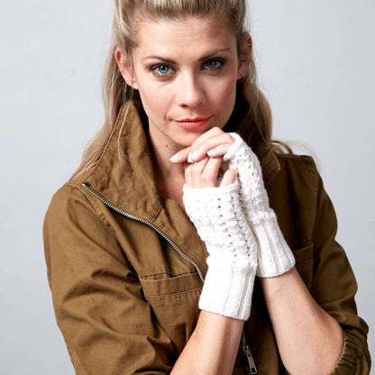 Sugar Bush Knit Happy Hands Fingerless Gloves Knit Mitten made in Sugar Bush Itty-Bitty yarn