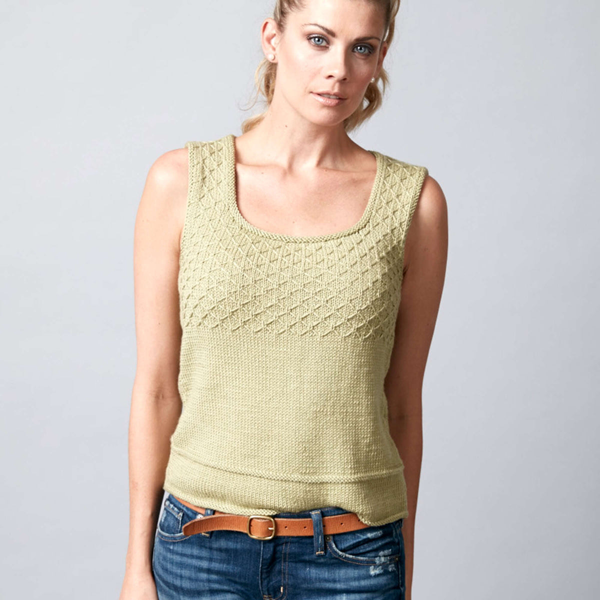 Knit Tank Top made in Sugar Bush Bliss yarn