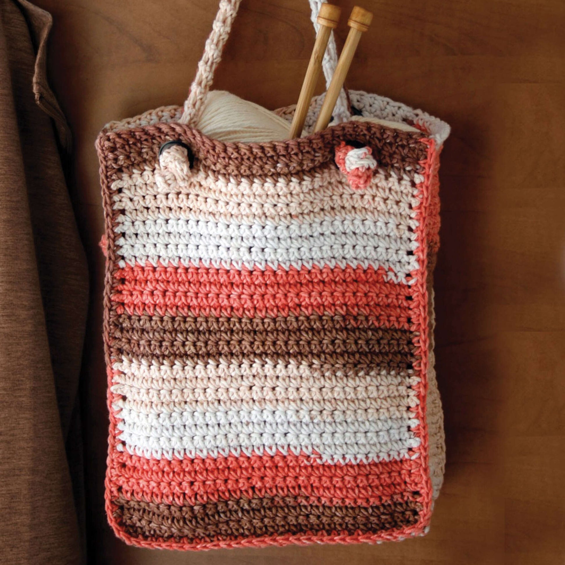 Free Lily Sugar'n Cream Stripes Bag Crochet Pattern