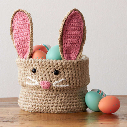 Lily Sugar'n Cream Hoppy Easter Crochet Bunny Basket Single Size
