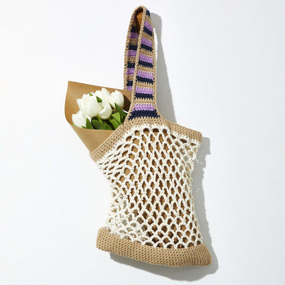 Stitch Club Meshy Crochet Market Bag + Tutorial Crochet Bag made in Lily Sugar'n Cream The Original yarn