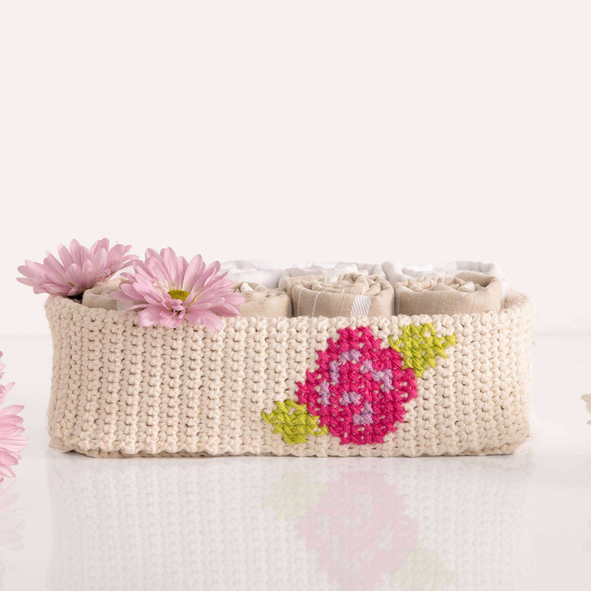 Free Lily Cross Stitch Crochet Basket Pattern