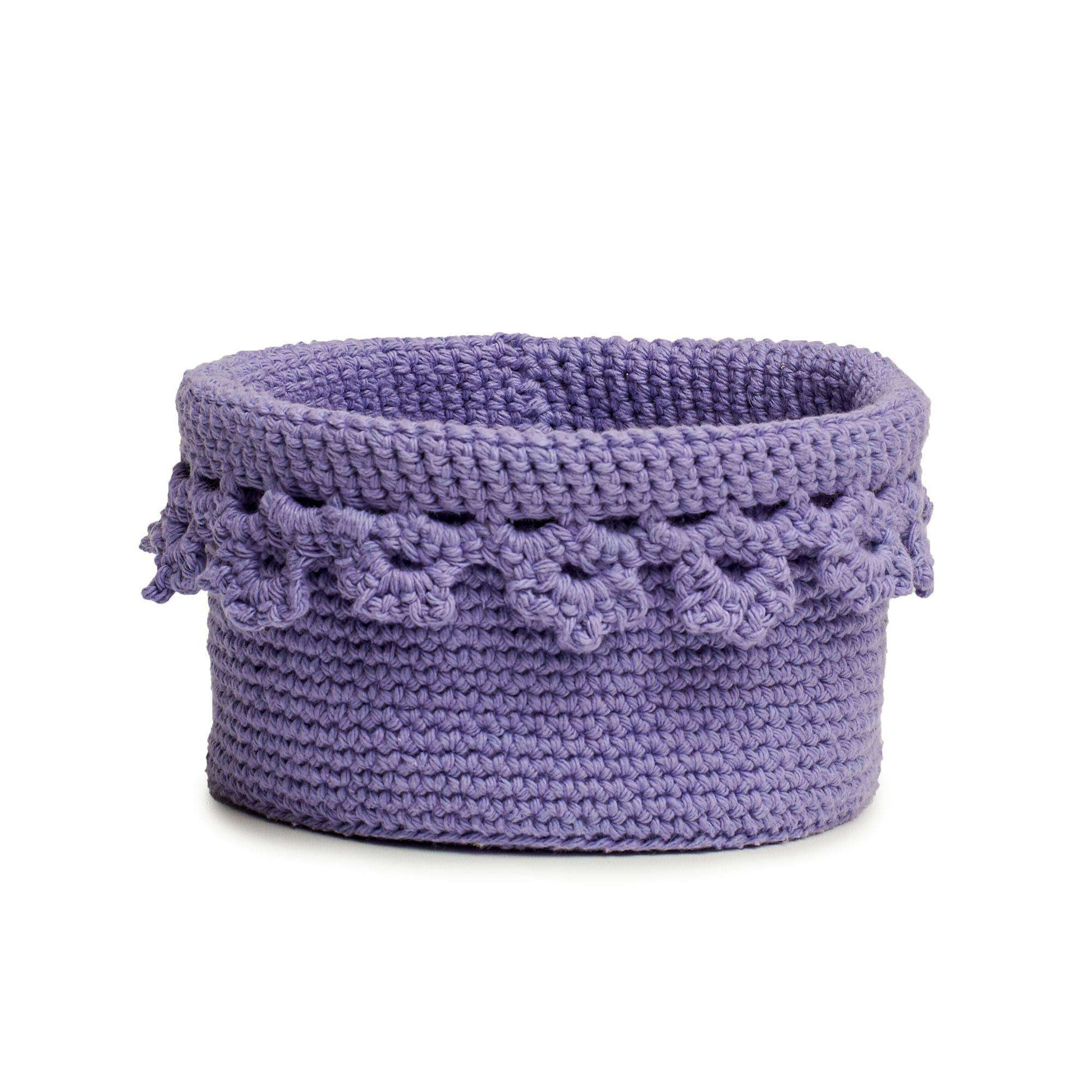 Free Lily Floral Edge Crochet Basket Pattern