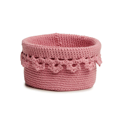 Lily Floral Edge Crochet Basket Version 3