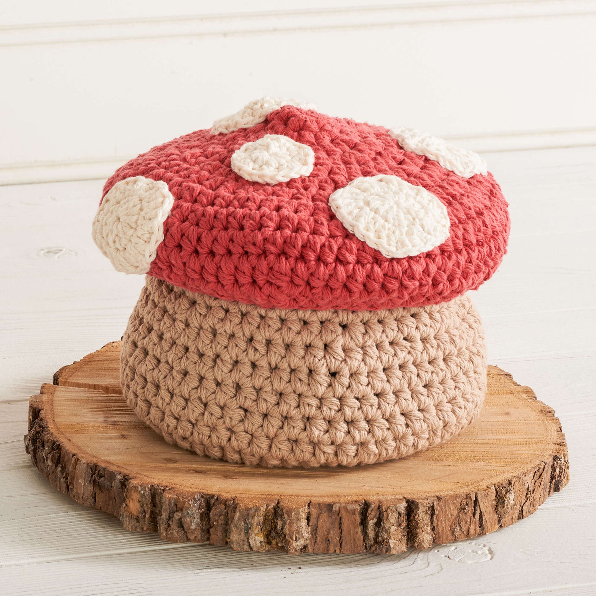 Free Lily Sugar'n Cream Crochet Lidded Toadstool Basket Pattern