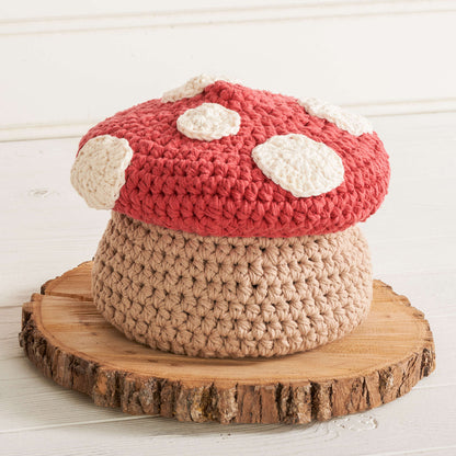 Lily Sugar'n Cream Crochet Lidded Toadstool Basket Crochet Basket made in Lily Sugar'n Cream The Original yarn