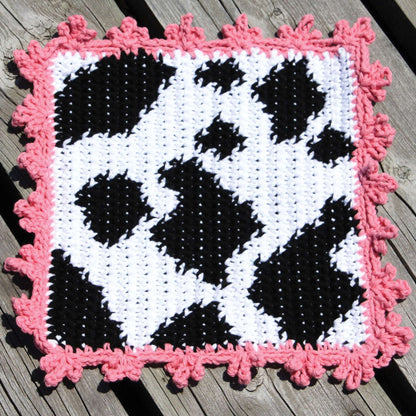 Lily Sugar'n Cream Cow Dishcloth Crochet Single Size