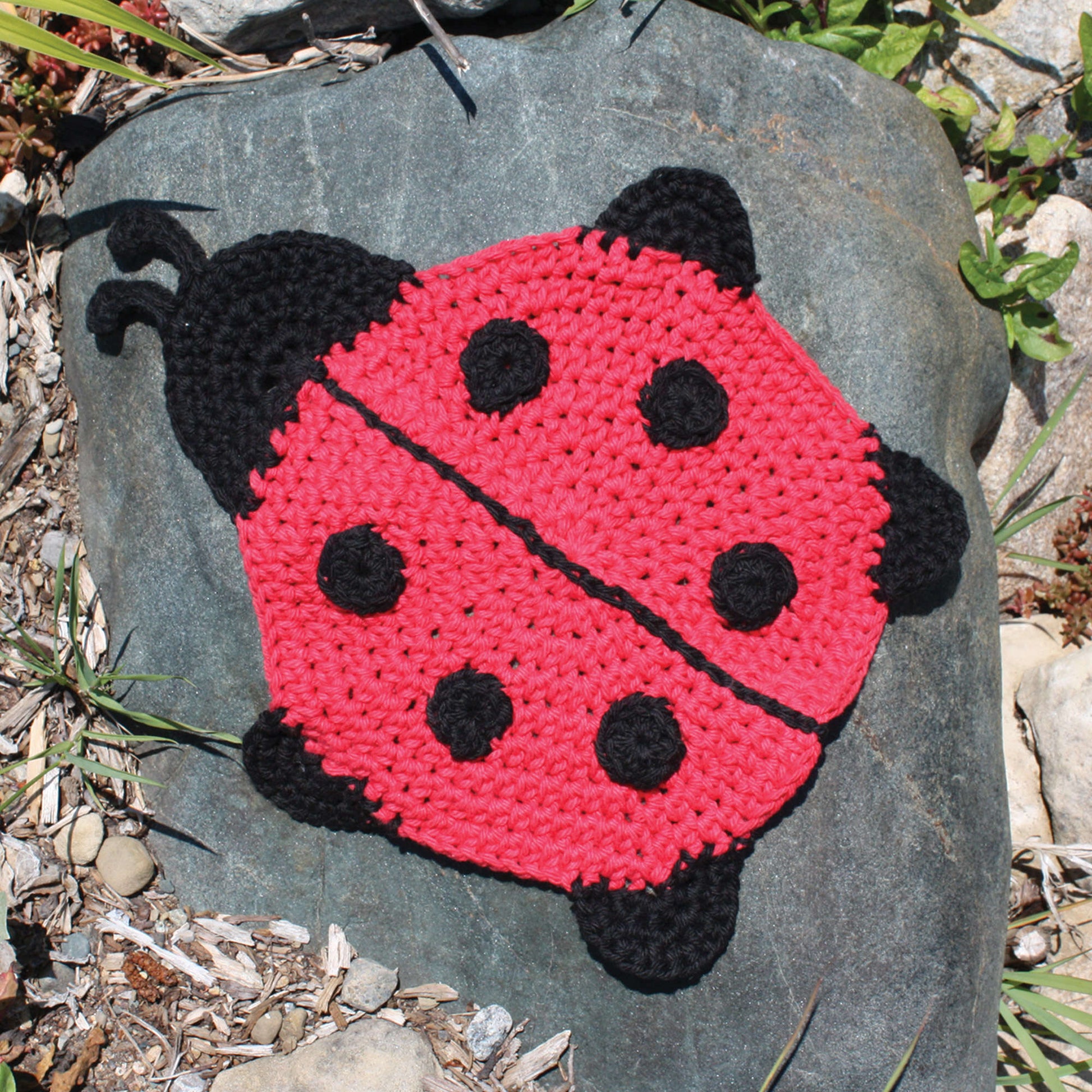 Free Lily Sugar'n Cream Ladybug Dishcloth Crochet Pattern